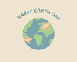 Happy Earth day. Band aid on Earth, globe. Our planet with band aid. Earth day concept. Vector illustration cartoon flat style