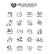 © designcocktail - Employee benefits icons, perks modern line icon set - editable stroke icons