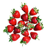 Fototapeta  - Circular arrangement of strawberries on a transparent background