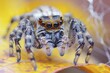 Detailed view of a spider's eyes, capturing the complexity of vision in the arachnid world.