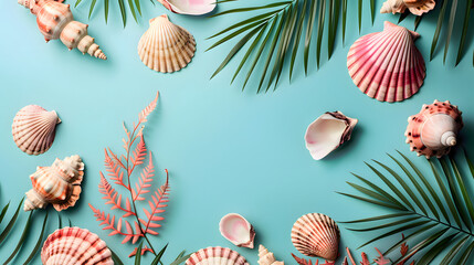 Wall Mural - Summer tropical banner - Refreshing design pop colors background