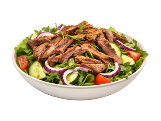 Wall Mural - Beef Shawarma Salad isolated on transparent png background. Generative ai