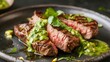 Meat with exotic avocado Sauce