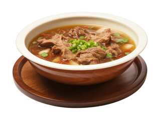 Wall Mural - Beef Tendon Soup isolated on transparent png background. Generative ai