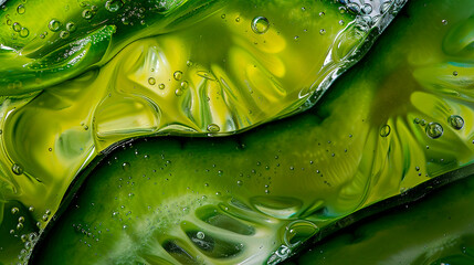 abstract close up of a slice of pickled cucumber. texture food, snack, delicious and healthy. nutrition in summer.