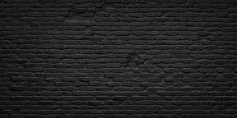Wall Mural - dark brick wall, black masonry of a burnt building