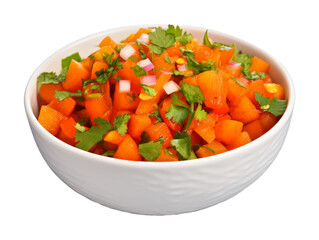 Wall Mural - Carrot Salsa isolated on transparent png background. Generative ai