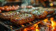 Fiery Glaze: Burgers Sizzling on the Grill