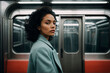Portrait of a Woman as a Train Speeds By, Waiting in the Subway