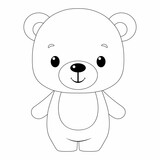 Beautiful teddy bear outline design Vector  Simple icon. Eps 10. 