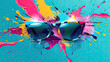 © Prime Lens - Sunglasses Colorful Abstract Splashing Shapes Lifestyle Banner