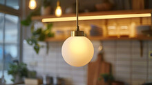 White Pendant Lamp In A Kitchen Setting