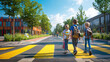 ©  Mohammad Xte - Children walking through pedestrian crossing to the school