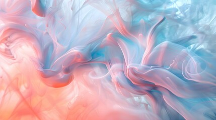 Wall Mural - Abstract Coral Blue Pastel Fluid Texture Wave Background 