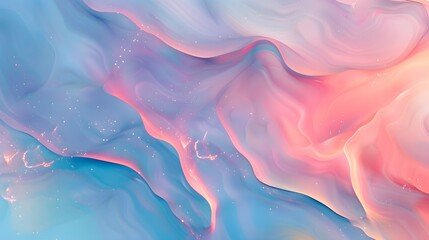 Wall Mural - Abstract Coral Blue Pastel Fluid Texture Wave Background 