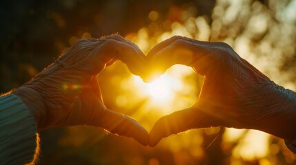 Poster - A Heart Silhouette at Sunset