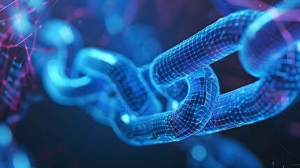 Blockchain technology background. Cryptocurrency fintech block chain network and programming concept. Abstract Segwit.