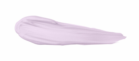 Poster - Stroke of purple color correcting concealer on white background, top view