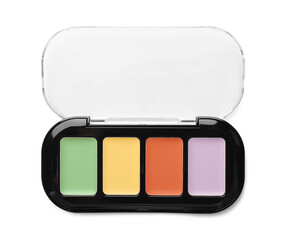 Sticker - Colorful correcting concealer palette isolated on white, top view