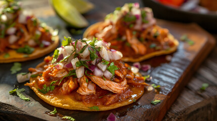 Poster - Delicious Chicken Tacos with Fresh Ingredients on a Rustic Table