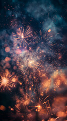 Poster - Dazzling Fireworks Display Illuminating the Night Sky with Vivid Colors