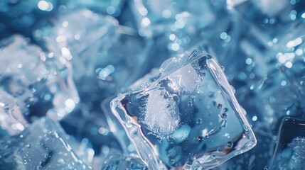 Wall Mural - Close up of a bunch of ice cubes, perfect for summer drink concepts