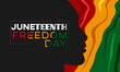 Juneteenth Freedom Day greeting banner background  card. USA Annual  holiday, African-American history and heritage day.