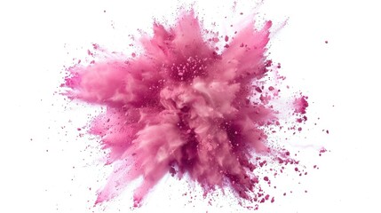 Wall Mural - Colorful powder exploding against a clean white backdrop. Perfect for creative projects or advertising campaigns