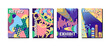 © bigmouse108 - Cartoon Color Creative Cover Layout Poster Card Set Modern Abstract Concept Flat Design Style. Vector illustration of Covers Layouts for Exhibit