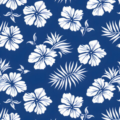 Sticker - .**Minamilistist Hawaiin repeating pattern of hawaiin flowers, Vector graphic, simple design, Flat, single color** 