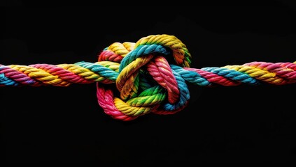 Together, diverse teamwork strength support unity communicate team rope connect partnership , Empower power cooperation background color concept symbolizing the power and strength community. pride