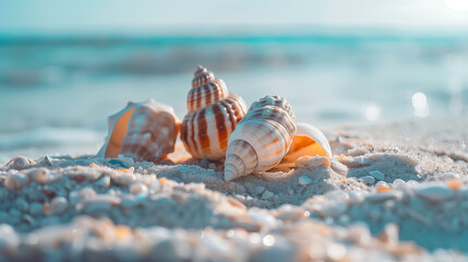 Wall Mural - seashell on the beach