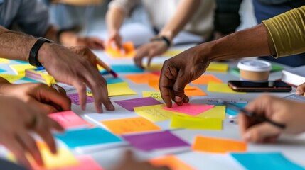 Wall Mural - a collaborative team planning session