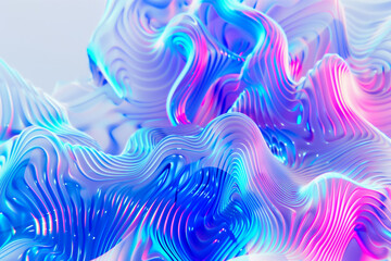 Wall Mural - vibrant digital waves in neon colors