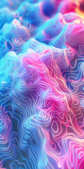 Wall Mural - vibrant digital waves in neon colors