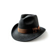 Black Hat With Brown Ribbon Around the Brim. Generative AI