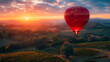 Hot-Air Ballooning Over Lush Vineyards