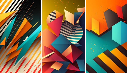 Sticker - Modern Geometric Design Background