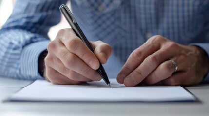 Wall Mural - A Man Signing a Document