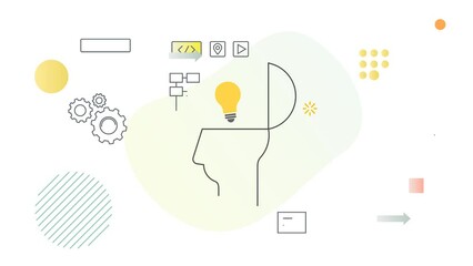 UI-UX Development Process - Creative Thinking and Strategy - Animated Illustration as MP4 File