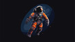 Astronaut vector image illustration with dark backg