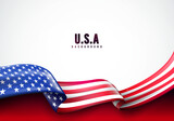 Fototapeta Młodzieżowe - Waving USA Banner. Unites States Of America Concept.