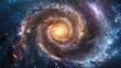 Mesmerizing Spiral Galaxy with Vibrant Cosmic Hues and Interstellar Energies