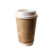 3d paper coffee cup isolated on transparent background