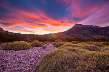 Canvas Print - Mountains on sunset