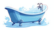 Bathtub 2d flat cartoon vactor illustration isolate