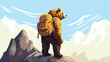 Bear as a mountain climber adventure peak conqueror