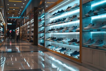 Poster - A store filled with lots of different types of shoes. Perfect for showcasing shoe collections