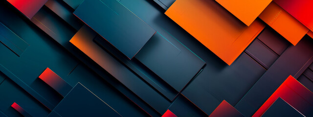 Wall Mural - a colorful abstract design with blue and orange squares