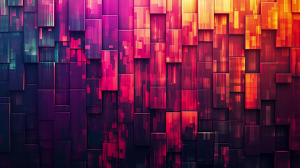 Sticker - A colorful wall with pink, orange, and blue blocks